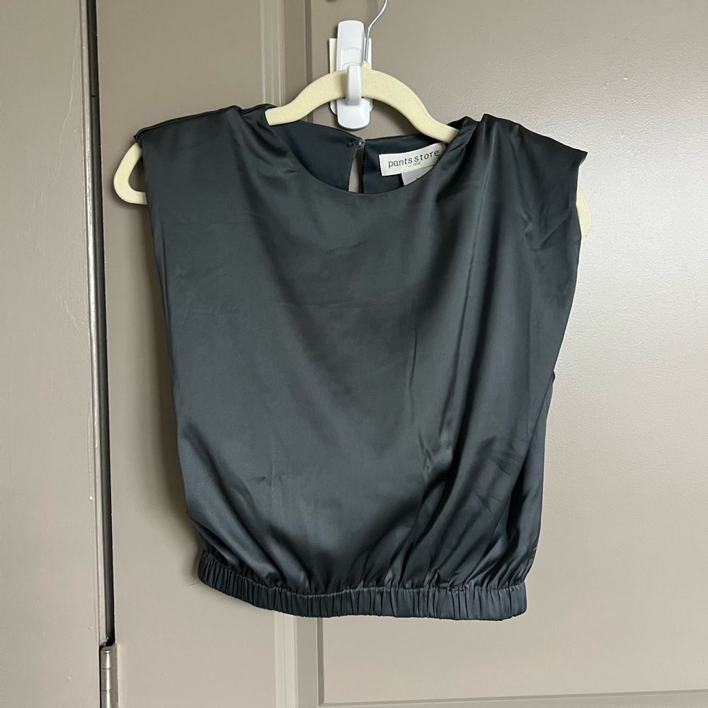 Pants Store Satin Tank with shoulder pads S